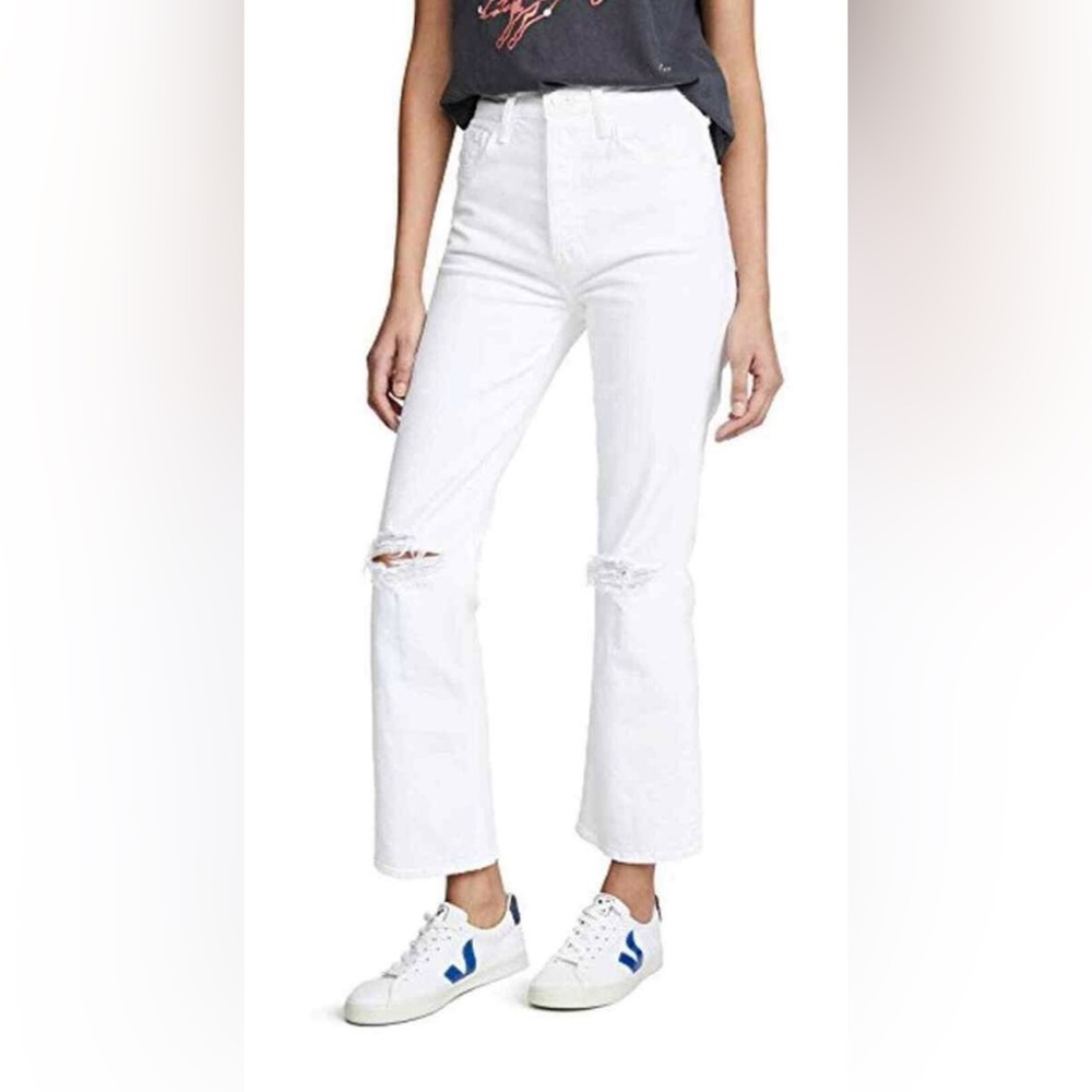 Mother the tripper white off white jeans distressed flare jeans almost innocent